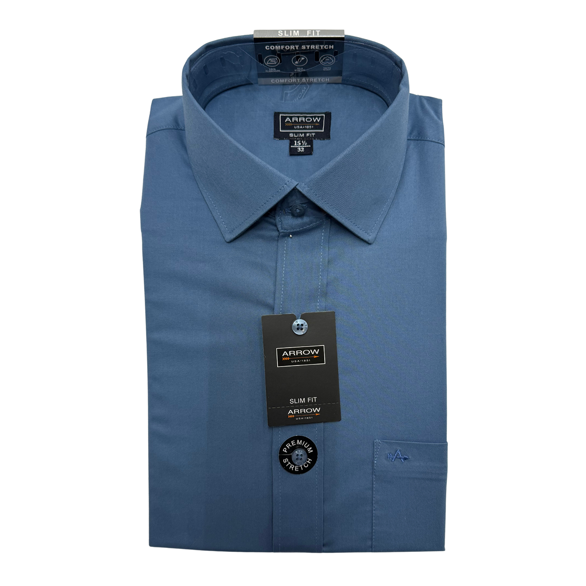 Camisa Arrow Slim Fit 6009 Manga Larga Stretch